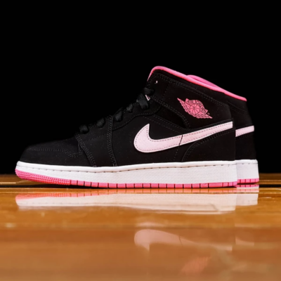 Giày Nike Air Jordan 1 Mid 'Black Digital Pink' (GS) 555112-066 - Ảnh 11