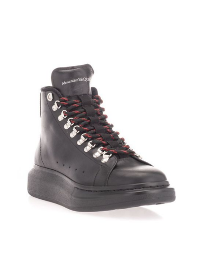 Giày Alexander McQueen Black Leather Hi Top Sneakers 604247-WHRWA-1000 - Ảnh 2