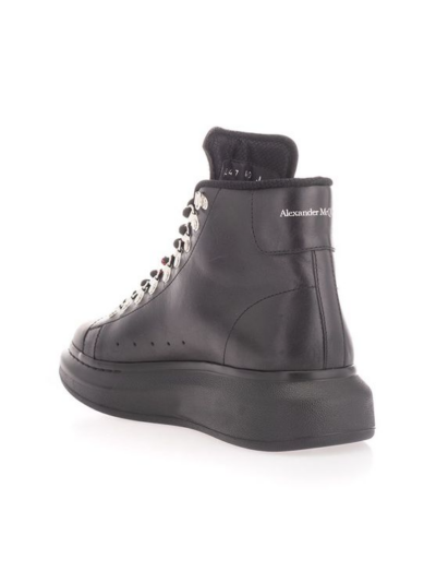 Giày Alexander McQueen Black Leather Hi Top Sneakers 604247-WHRWA-1000 - Ảnh 3