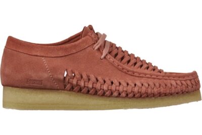 Giày Clarks x Supreme Woven Wallabee ‘Pink’ 261-60847